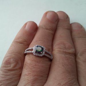 925 Sterling Silver Plated 6x6mm Round Cut mystic purple Topaz Sparkling